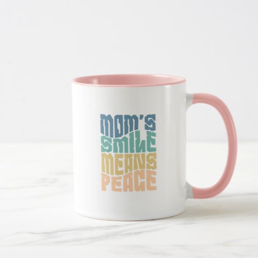 Mom’s Smile Means Peace – Green & Orange Mug マグカップ (右)