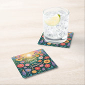 Mom’s Smile = My Sunshine スクエアペーパーコースター (インサイチュ)