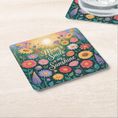 Mom’s Smile = My Sunshine スクエアペーパーコースター (アングル)