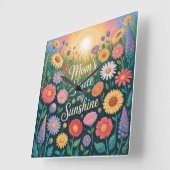Mom’s Smile = My Sunshine スクエア壁時計 (傾斜)