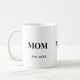 MOM Script est. 20XX 黒太字 テキスト 白 コーヒーマグカップ