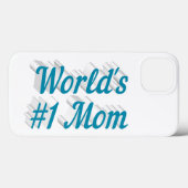 Mom sky blue text iPhone case Case-Mate iPhoneケース (裏面 (横))