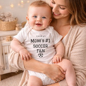 Mom Soccer Fan Baby Name Custom ベビーボディスーツ