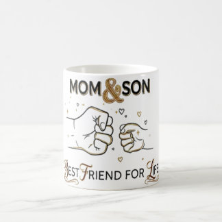 Mom & Son Best Friend for Life Fist Bump Mug コーヒーマグカップ