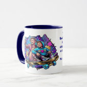 Mom & Son: Neon Drive Personalized Mug マグカップ (正面左)