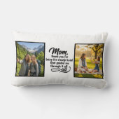 Mom Steady Hand Guided Me Brush Script 2 Photo ランバークッション (裏面)