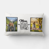 Mom Steady Hand Guided Me Brush Script 2 Photo ランバークッション (正面)