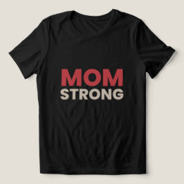 Mom Strong がん啓発Tシャツ - 励ましのメッセージ トライブレンドＴシャツ