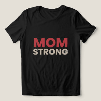 Mom Strong がん啓発Tシャツ - 励ましのメッセージ トライブレンドTシャツ