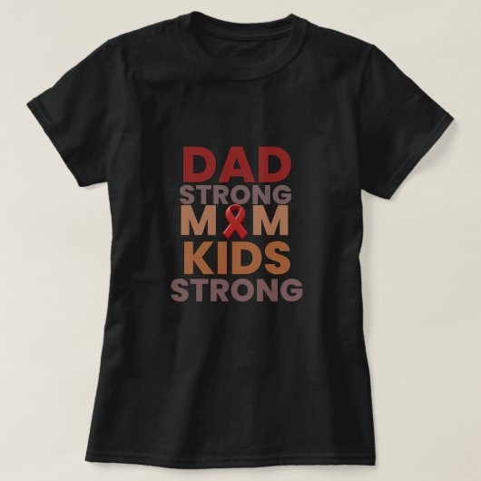  Mom Strong Shirt – Simple Awareness Ribbon Design Tシャツ (デザイン正面)