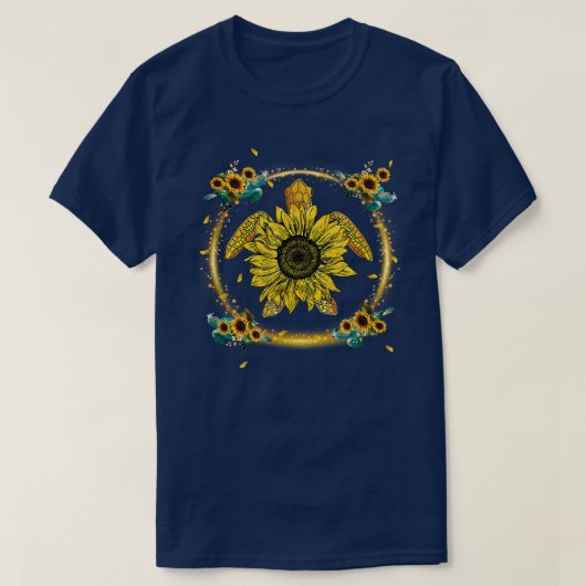 Mom Sunflower Turtle Personalized Grandma Mom  Tシャツ (デザイン正面)