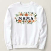 mom sweater t-shirt with flowers, minimalist desig スウェットシャツ (デザイン正面)