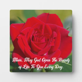 Mom Tabletop Plake with Easelのバラ フォトプラーク