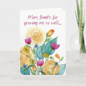 Mom, Thanks for Growing Me – Floral Mother’s Day カード (正面)