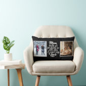 Mom Thanks For Loving Me Brush Script 2Photo Black ランバークッション (椅子)