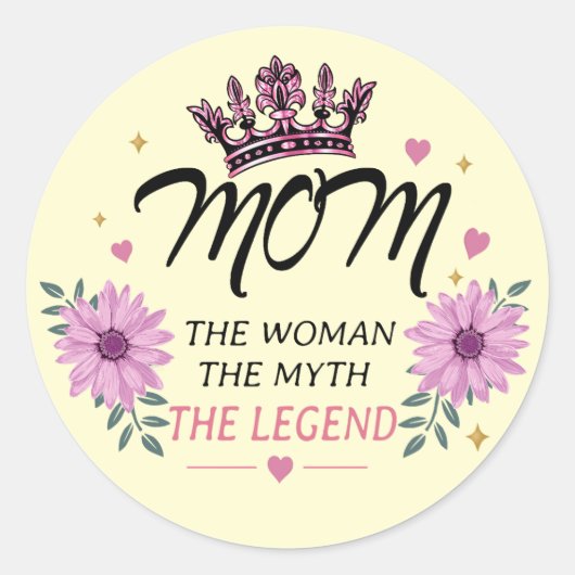 Mom The Legend Mother's Day Gift ラウンドシール (正面)