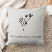 Mom the Prettiest Flower (Black Typography) クッション (ブランケット)