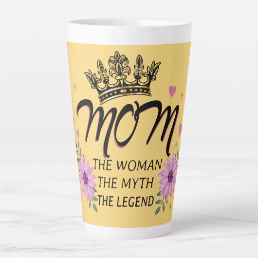 Mom The Woman The Myth The Legend カフェラテマグ (正面)