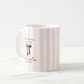 Mom to Abuela Est Mug with Bow コーヒーマグカップ (正面左)