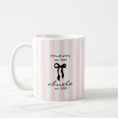Mom to Abuela Est Mug with Bow コーヒーマグカップ (左)