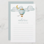 Mom-To-Beカード用ソフトブルーアドバイス-ベビー (正面/裏面)