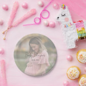 Mom-To-Beグラデーションシート写真ベビーシャワー ペーパープレート (パーティー)