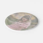Mom-To-Beグラデーションシート写真ベビーシャワー ペーパープレート (アングル)
