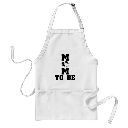 MOM to Be – ブラック文字 スタンダードエプロン (正面)