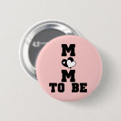 MOM to Be – ブラック文字 缶バッジ (正面&裏面)