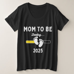 Mom to be 2025 Loading Mom Est 2025 プラスサイズTシャツ