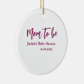 Mom to be baby shower name date pink simple minima セラミックオーナメント (右)