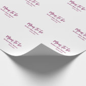 Mom to be baby shower name date pink simple minima ラッピングペーパー (角)