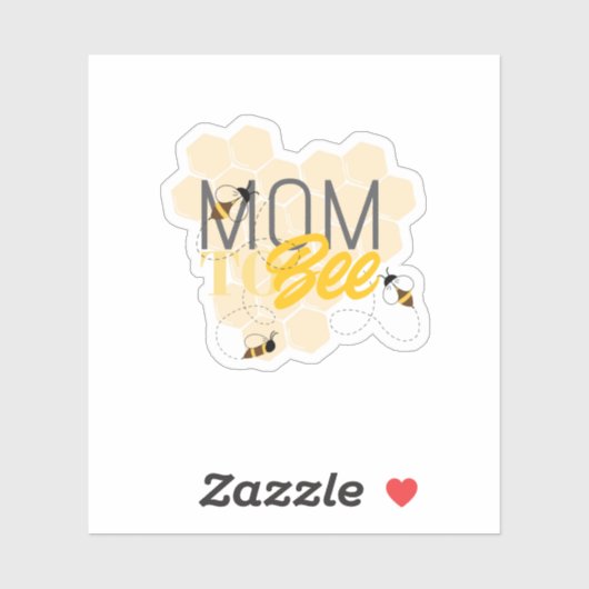Mom TO Be Bee Themed Yellow Honey Comb Babyshower シール (シート)