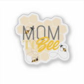 Mom TO Be Bee Themed Yellow Honey Comb Babyshower シール (正面)