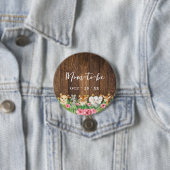 Mom to Be Rustic Pink Safari Baby Shower 缶バッジ (インサイチュ)