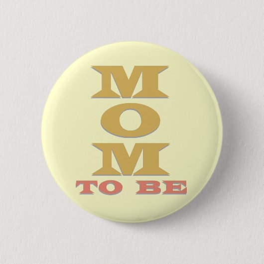 MOM To Be Tシャツとギフト 缶バッジ (正面)