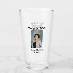 Mom to bee フォト 名前 バージョン バビシャワー 日付 タンブラーグラス