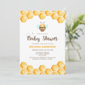Mom to Bee Baby Shower 招待状 (スタンド正面)