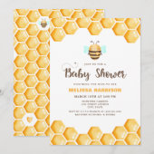 Mom to Bee Baby Shower 招待状 (正面/裏面)