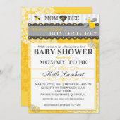 Mom to Bee Bee赤お洒落ちゃんシャワー 招待状 (正面/裏面)