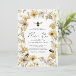 Mom to Bee Chamomile & Bee Virtual Baby Shower 招待状