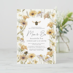 Mom to Bee Chamomile & Bee Virtual Baby Shower 招待状