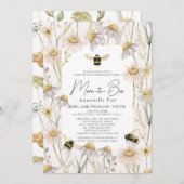 Mom to Bee Chamomile Pink Drive-by Baby Shower 招待状 (正面/裏面)
