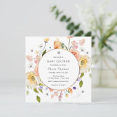 Mom to BEE Floral Baby Shower Invitation 招待状 (スタンド正面)