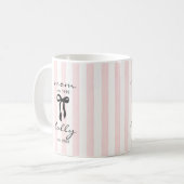 Mom to Lolly Mug Pink Bow Stripes コーヒーマグカップ (正面左)