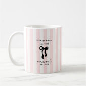 Mom to Mimi Mug Pink Bow Stripes コーヒーマグカップ (左)