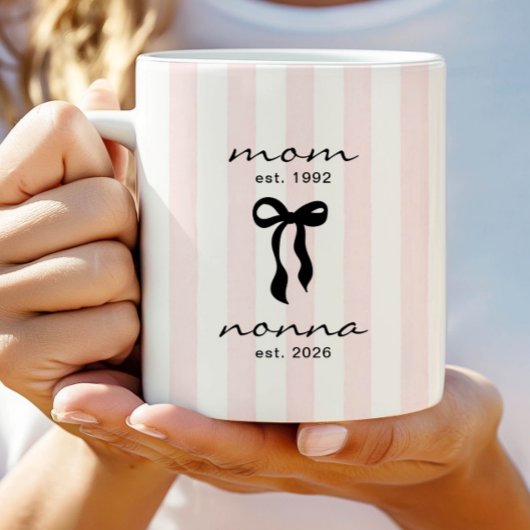 Mom to Nonna ボウ付きマグカップ コーヒーマグカップ