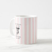 Mom to Oma Mug Pink Bow Stripes コーヒーマグカップ (正面左)