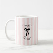 Mom to Oma Mug Pink Bow Stripes コーヒーマグカップ (左)