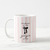 Mom to Yiayia Est Mug with Bow コーヒーマグカップ (左)